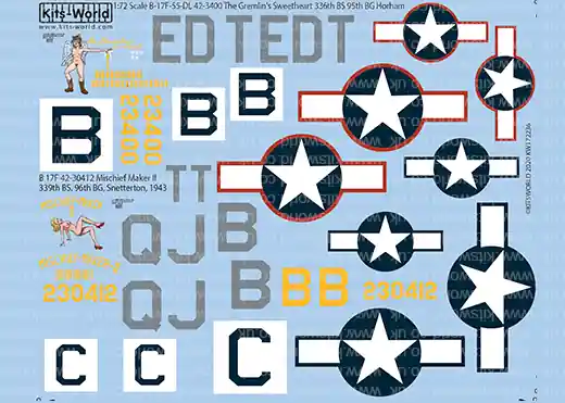Kits World 172237 Boeing B-17 G Flying Fortress (‘Blue Champagne‘ and ‘Latest Rumor‘) Meilleure Vente