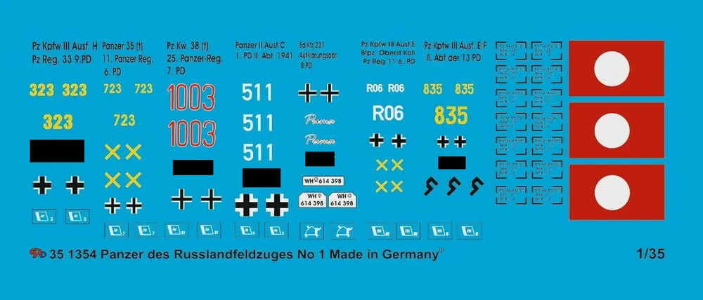 Livraison Express Peddinghaus-Decals 1354 German Tanks Of The Russian Capaign No. 1 1941