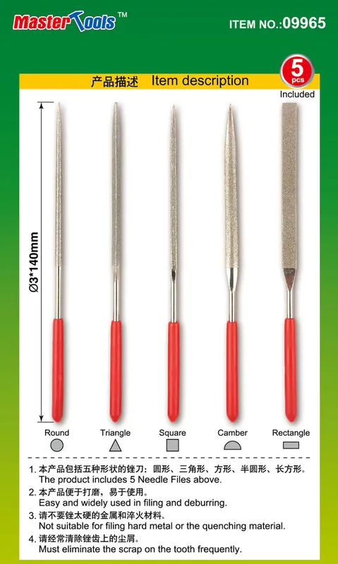 Trumpeter 09965 Assorted diamond files set Populaire