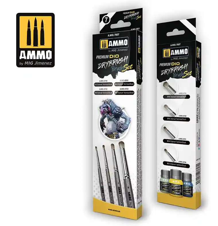 Promotion AMMO of Mig Jimenez 7607 Premium Dio Drybrush Set