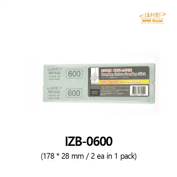 Nouveauté Infinimodel IZB0600 Premium Zebra Sanding Stick (Sankyo) 600 (2 pcs)