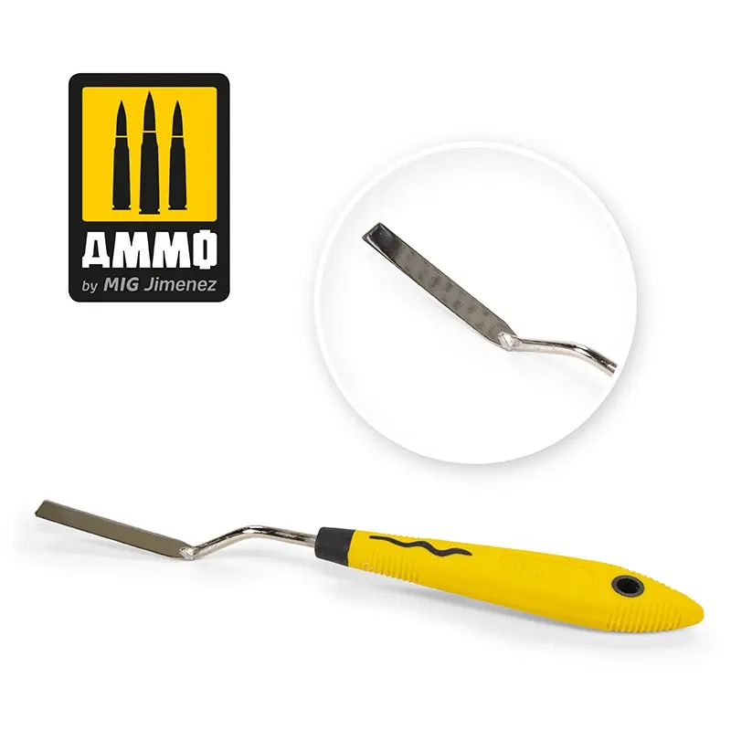 AMMO of Mig Jimenez 8683 Flat Rectangle Palette Knife Produit De Marque